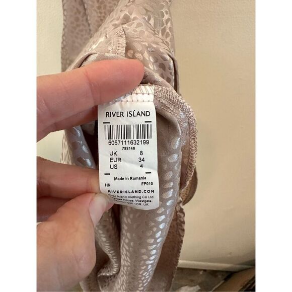 River Island Slip Dress Midi Cheetah Print Size 8 - Picture 6 of 7